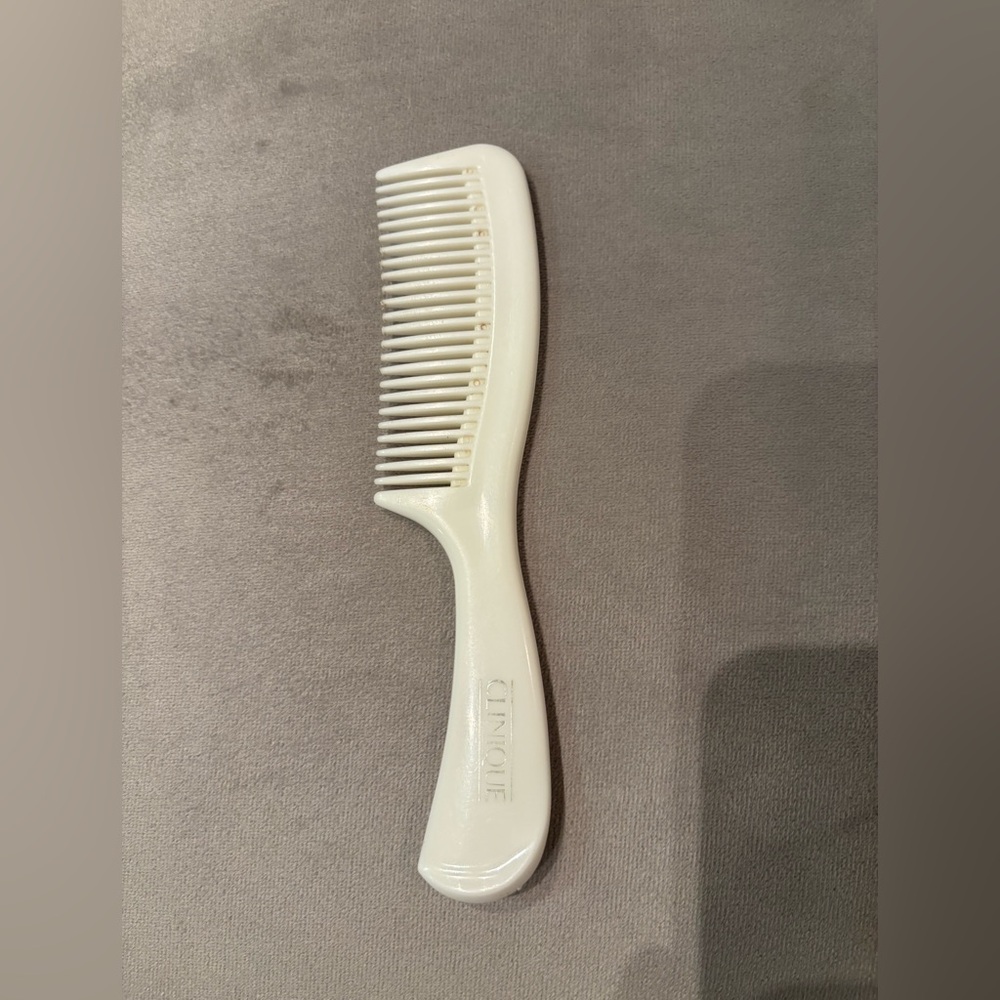 Vintage Clinique White Plastic Hair Comb